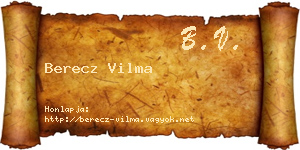 Berecz Vilma névjegykártya